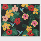 ハチドリおよび花の包装紙 ラッピングペーパー (フラット)