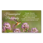 ハチドリおよび野生の花 マグネット名刺 (正面)