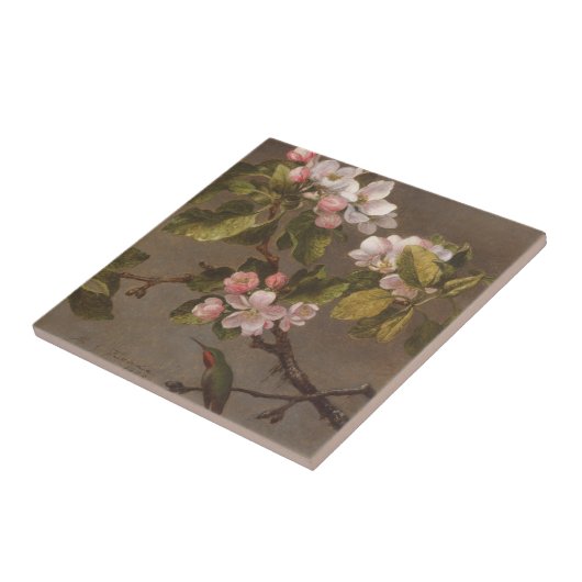ハチドリおよびAppleの花 タイル (側面)