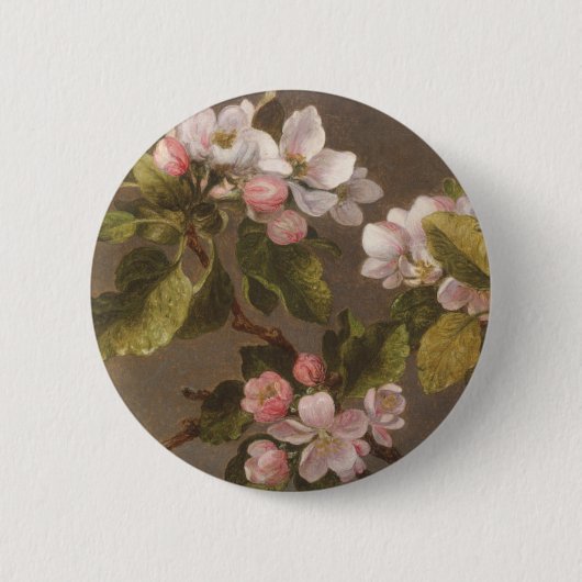 ハチドリおよびAppleの花 缶バッジ (正面)