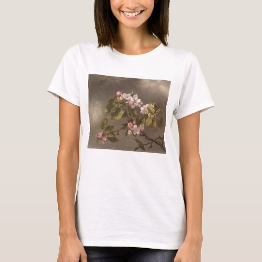 ハチドリおよびAppleの花 Tシャツ (正面)