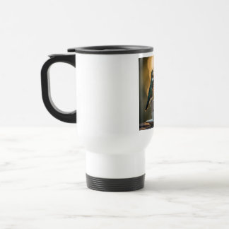 ハチドリがコーヒーマグに留まっている トラベルマグ