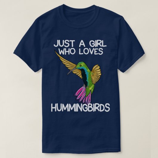 ハチドリが大好きな女の子 Tシャツ (デザイン正面)