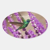 ハチドリきらめくドリの翼 楕円形シール (正面)