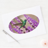 ハチドリきらめくドリの翼 楕円形シール (封筒)