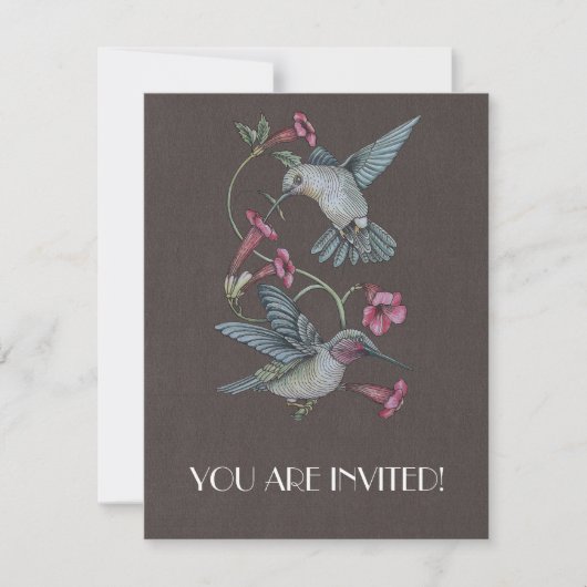 ハチドリとつる植物 招待状 (正面)