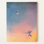 ハチドリとアジサイ |空カラフル白熱［赤熱］光を放つ プランナー手帳 (裏面)