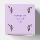 ハチドリとアヤメのパーソナライズされた花 フェイバーボックス (上部)