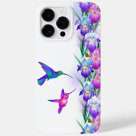 ハチドリとアヤメの花 Case-Mate iPhoneケース (裏面)