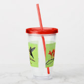 ハチドリとクロコシア絵画ス アクリルタンブラー (左)