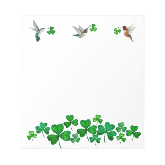 ハチドリとクローバー ノートパッド (正面)