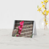 ハチドリとグラディオラの花 カード (黄色い花)