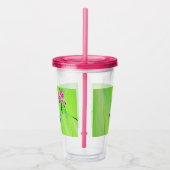 ハチドリとスイートピー絵画スの アクリルタンブラー (右)