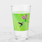 ハチドリとスイートピー絵画スの タンブラーグラス (正面)