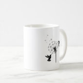 ハチドリとタンポポの花の自然芸術 コーヒーマグカップ (正面右)