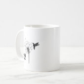 ハチドリとタンポポの花の自然芸術 コーヒーマグカップ (正面左)