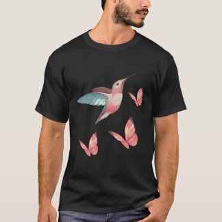 ハチドリとチョウ Tシャツ