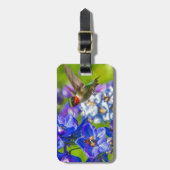 ハチドリとデルフィニウム ラゲッジタグ (正面縦)