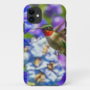 ハチドリとデルフィニウム iPhone 11 ケース