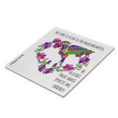 ハチドリとハート、詩34:18 タイル (側面)