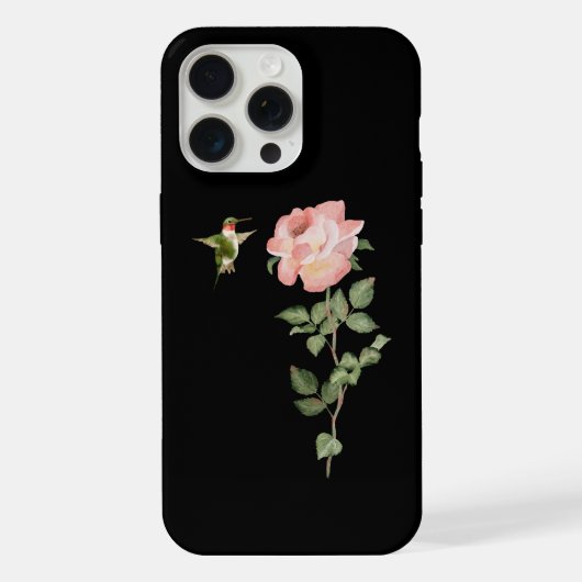 ハチドリとバラ iPhoneケース (裏面)