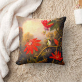 ハチドリとパッションフラワー絵を描ズ クッション (ブランケット)
