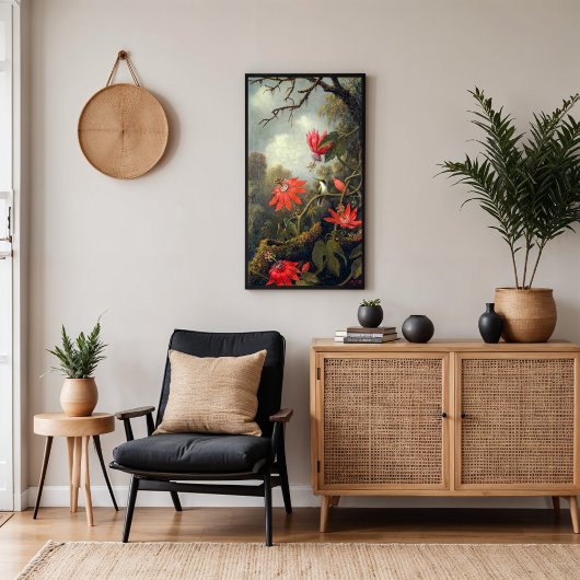 ハチドリとパッションフラワー ポスター