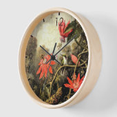 ハチドリとパッションフラワー 壁時計 (傾斜)