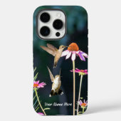 ハチドリとピンクエキナセアのiPhone 16 Proケース Case-Mate iPhoneケース (裏面)