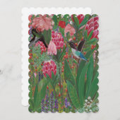 ハチドリとプロテアスの誕生日カード (正面/裏面)