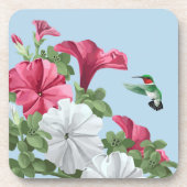 ハチドリとペチュニアの花 コースター (正面)