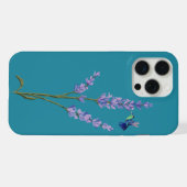 ハチドリとラベンダー iPhoneケース (裏面横)