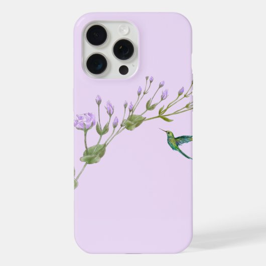 ハチドリとリシアンサス iPhoneケース (裏面)