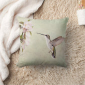 ハチドリとリンゴの花 クッション (ブランケット)