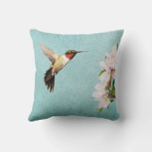 ハチドリとリンゴの花 クッション (裏面)