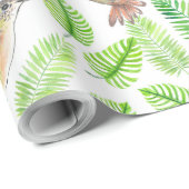 ハチドリと熱帯葉の ラッピングペーパー (ロールコーナー)