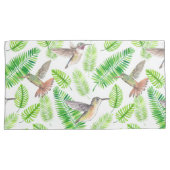 ハチドリと熱帯葉の 枕カバー (正面右)