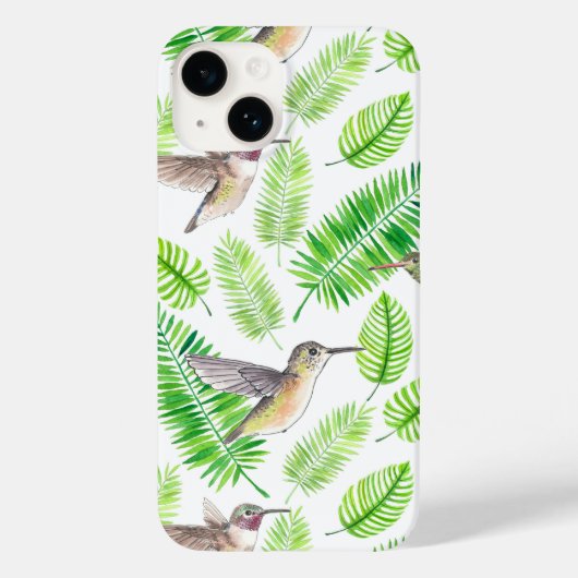 ハチドリと熱帯葉の Case-Mate iPhoneケース (裏面)