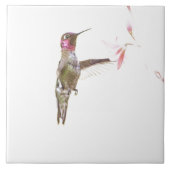 ハチドリと独身の花 タイル (正面)