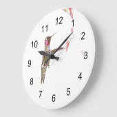 ハチドリと独身の花 ラージ壁時計 (傾斜)
