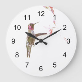 ハチドリと独身の花 ラージ壁時計