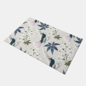 ハチドリと白い花。 ドアマット (アングル)