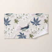 ハチドリと白い花 バスタオルセット (ハンドタオル)