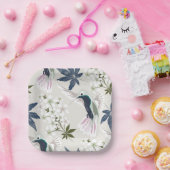 ハチドリと白い花。 ペーパープレート (パーティー)