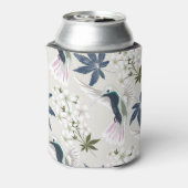ハチドリと白い花。 缶クーラー (缶裏面)