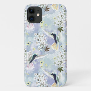 ハチドリと白い花 iPhone 11 ケース