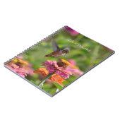 ハチドリと百日草の花 (私の写真) ノートブック (左側)