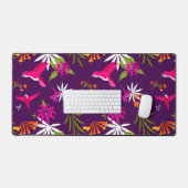 ハチドリと花が美しい デスクマット (キーボード&マウス)