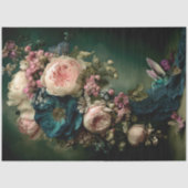 ハチドリと花の幻想的なブーケ 薄葉紙 (正面)