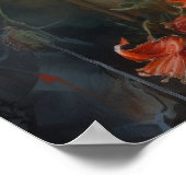 ハチドリと花バードアートプリントポスター ポスター (角)